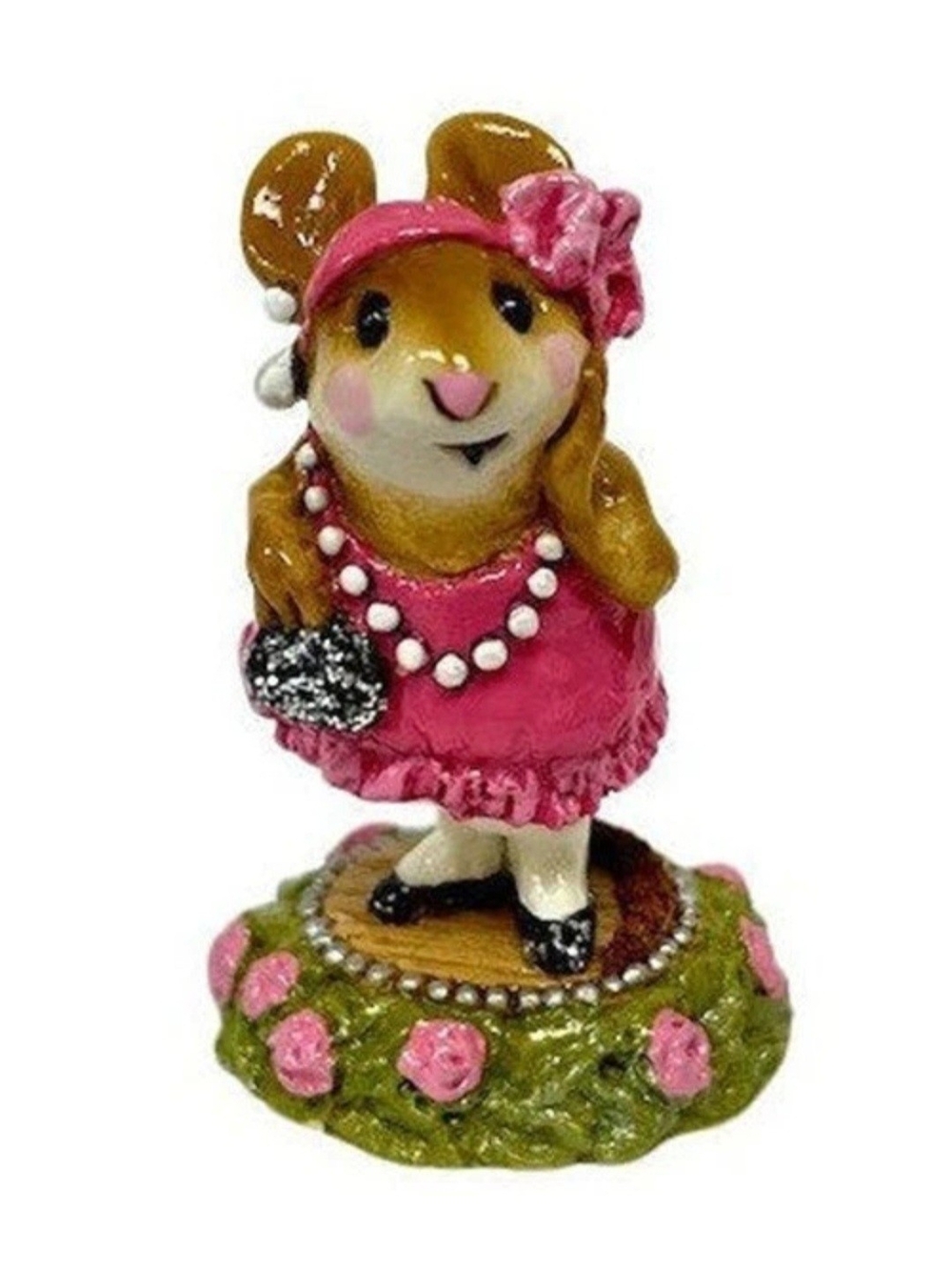 Wee Forest Folk Zelda M-171 Mini Figurine In Hot Pink Flapper Dress-1991 Retired
